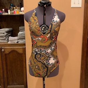 Novella Royale Size Small Paisley Bodysuit Halter